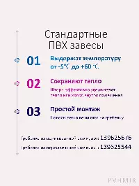 Силиконовые шторы, ламель 3x300мм, 1,9м